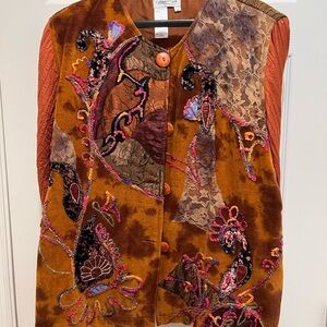 Coldwater Creek Multicolor Embroidered jacket